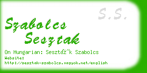 szabolcs sesztak business card